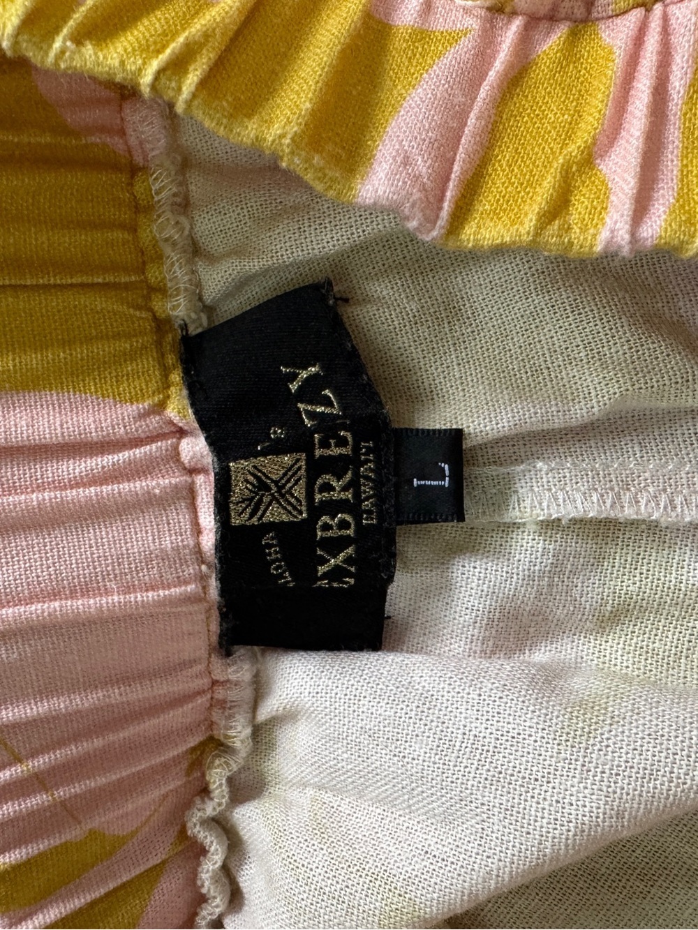 Lex breezy palazzo Pink Floral Print Wide-Leg Pants on Mustard Yellow sz L - Picture 4 of 4
